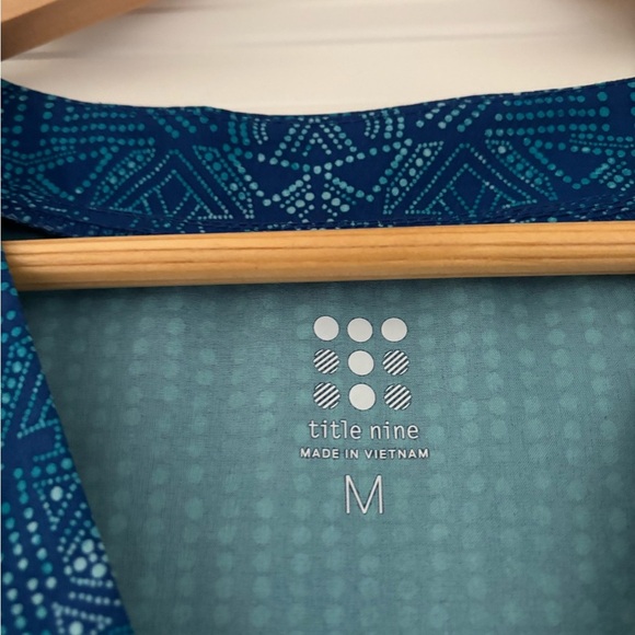 Title Nine Nimblene Cover Up Tunic Dress Matrix Blue Dot Outdoor - Picture 3 of 7